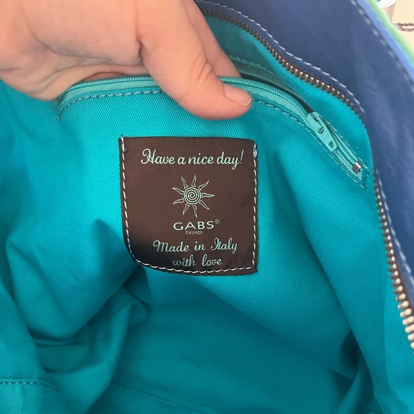 GABS Firenze CYNDI Colorblock Leather Convertible Tote Bag Made In Italy NWT - Picture 9 of 13